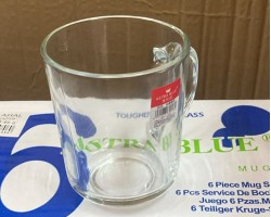 طقم كاسات ماغ شاي برميل 6 قطع زجاج سادة 160 مل ملس  doyalex ASTRA BLUE